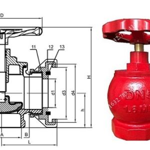 VAN GÓC CHỮA CHÁY D50 (Kèm Ren) 1