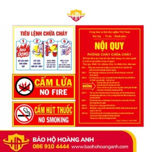 Bộ nội quy tiêu lệnh PCCC (4 tấm) - HÀNG LOẠI 1 - CHỐNG RỈ