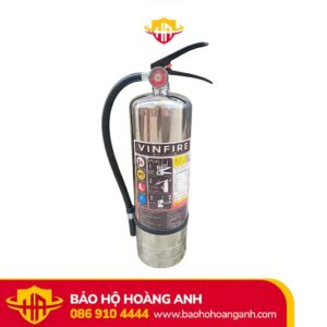 Bình cứu hoả chữa cháy bột 4kg ABCE, dùng trong pccc vỏ inox sáng bóng siêu bền chống han rỉ thương hiệu Vinfire