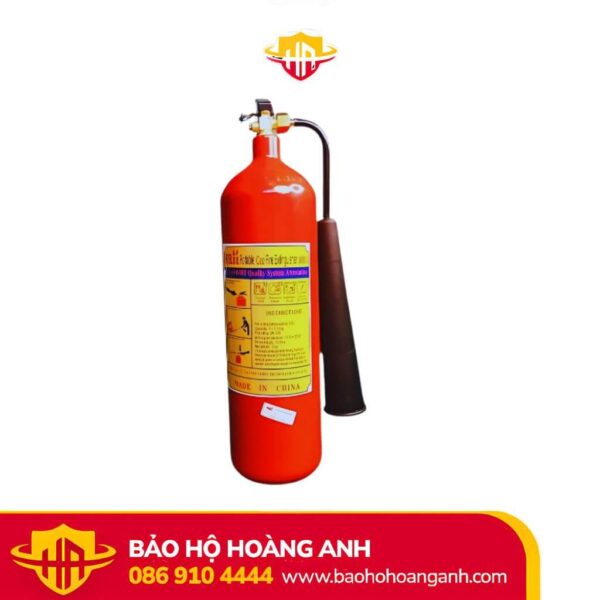 ( A17 ) Bình chữa cháy khí co2 mt3 3kg thân hình trụ bằng thép sơn tĩnh điện đỏ dày và nặng, loa phun thiết kế phễu to