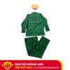 Bộ quần áo lao động vài kaki dày dặn, thoáng mát, thấm hút mồ hôi màu xanh