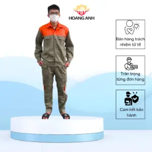 Quần áo lao động M16 vải kaki liên doanh nhập